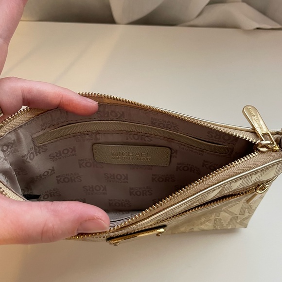Michael Kors Metallic Gold Women's Wristlet - Picture 4 of 9